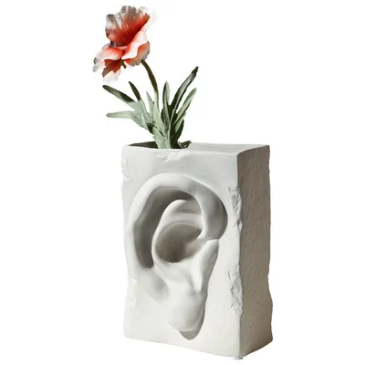 

Nordic Modern Simple Plain Embryo Vase Decoration Porch Creative Ceramic Figure Flower Model Room Art Crafts Face Flower Vase