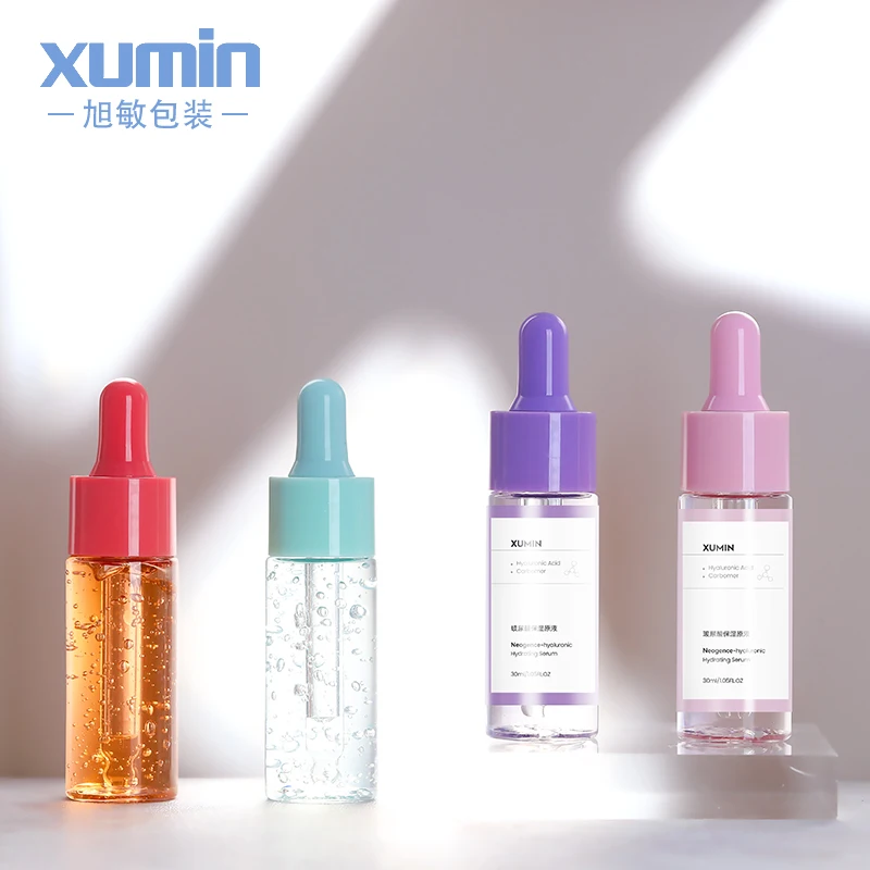 

serum plastic bottle 20ml Mini Small Capacity dropper bottle 20ml essence bottles with white essential oil dropper packaging