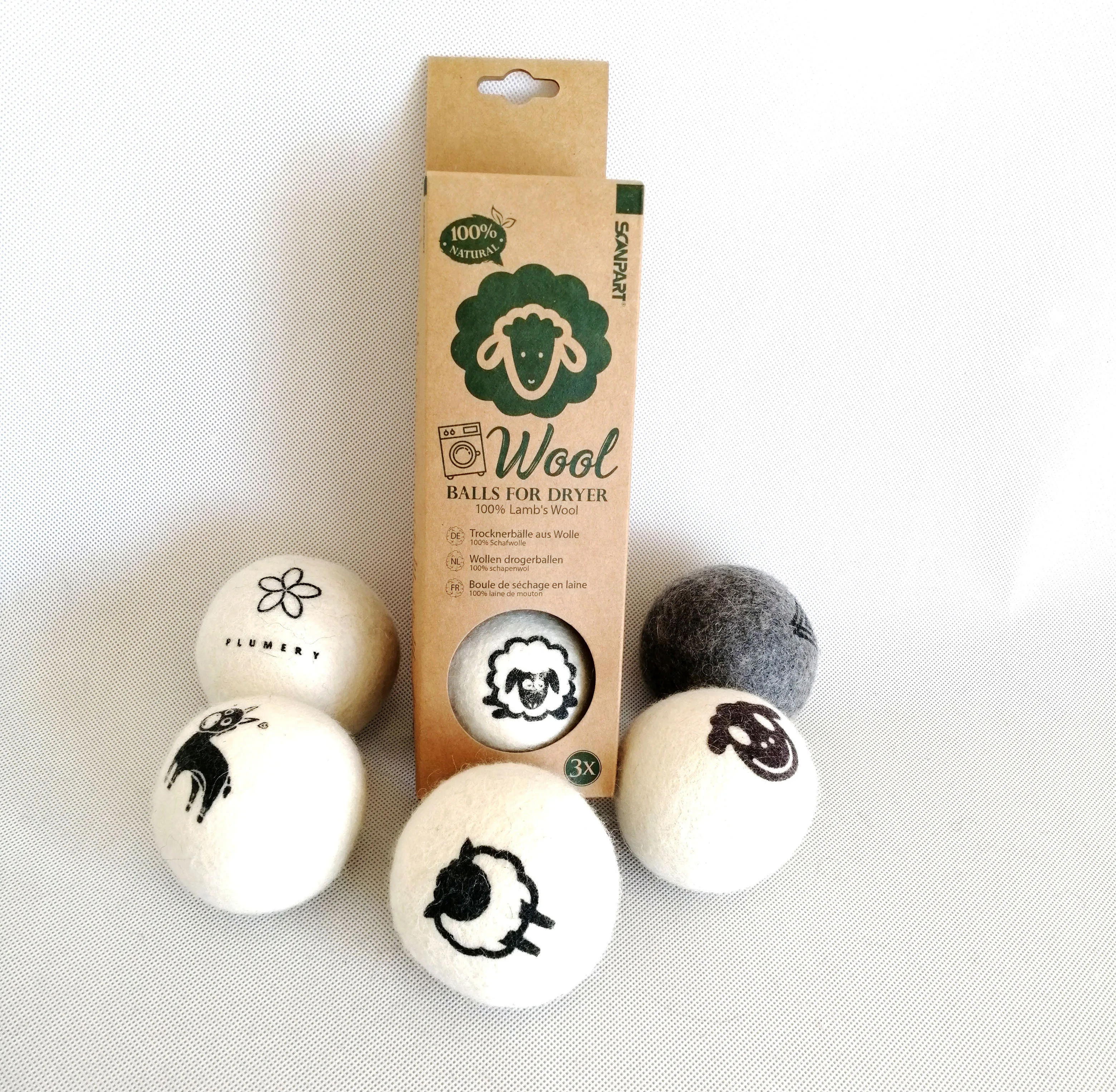 2019 amazon new trending organic 6 pack xl merino eco wool dryer balls New zealand Private logo wool balls for laundry