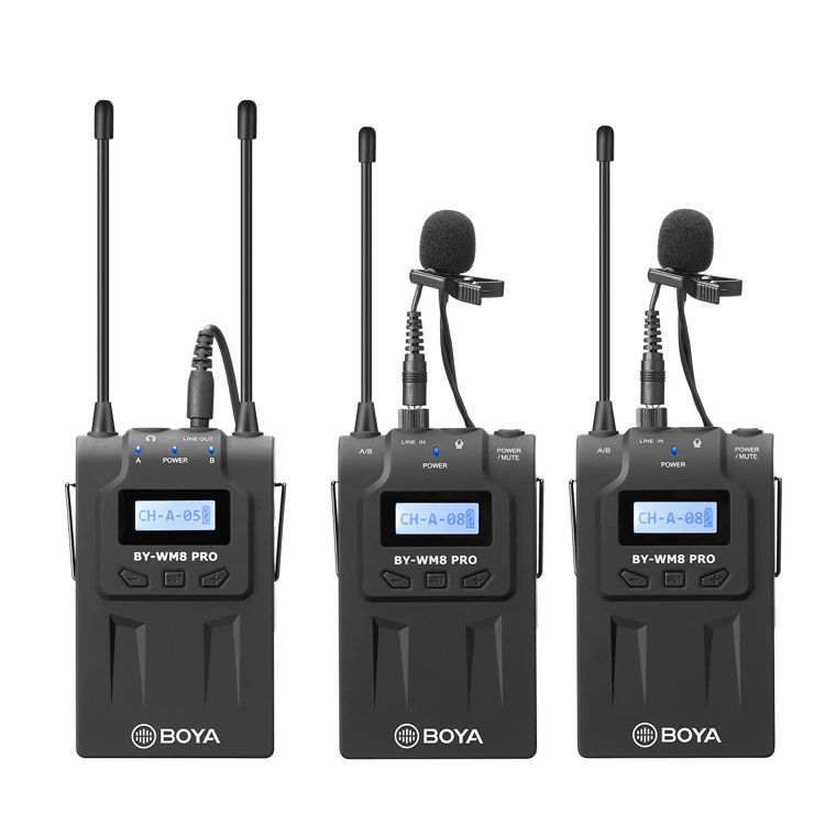 

BOYA BY-WM8 Pro K2 UHF Wireless Microphone System Omni-directional Lavalier Microphone for ENG EFP DV DSLR