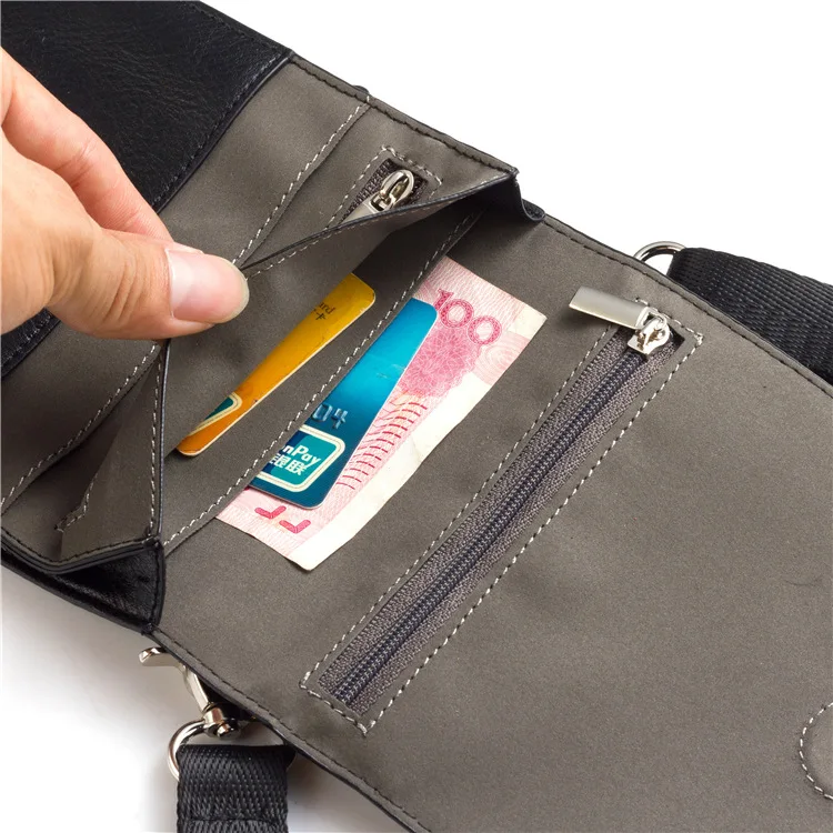 小巧可爱的素食皮革斜挎手机钱包钱包含肩带