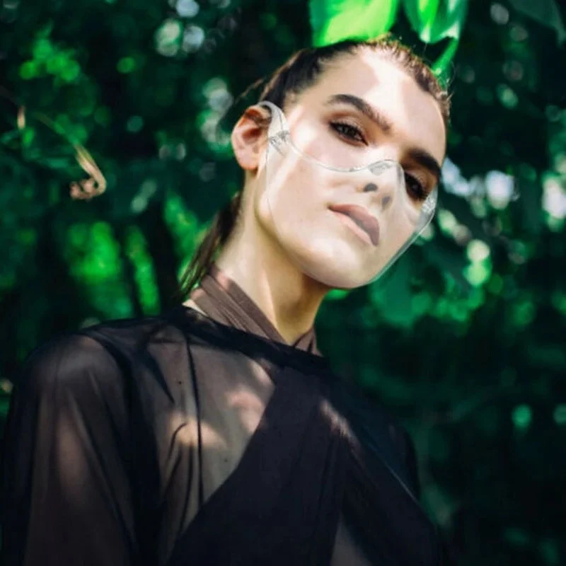 

oversized one piece glasses face shades sunglasses 2021 personality trendy Multi-color glasses dust-proof anti-fog protection, Picture shows