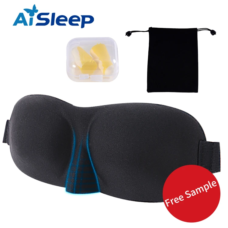 

Aisleep Amazon Hot Sell Soft Custom Blandfold Sleep Eye Mask 3D Yoga Eye Mask Ear Plugs with Bag