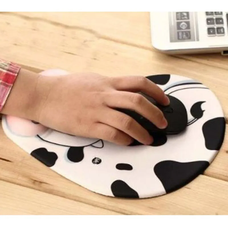 

Lovely Animal Mousepad Skid Resistance Memory Foam Comfort Wrist Rest Support Mouse Mice Pad Squirrel/ Blue Cat/ Cow/ Cat, As shown in pictures