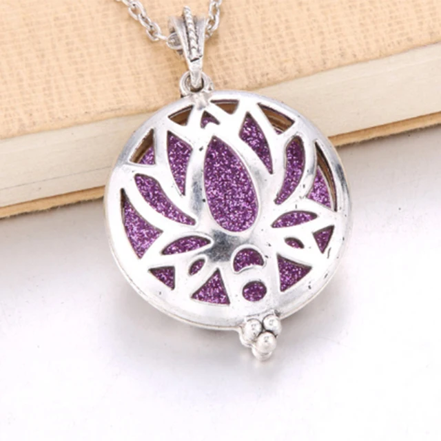 

Wholesale Jewelry Accessory Fashion Classic Women Silver Plated Perfume Pendant Necklace, Purple