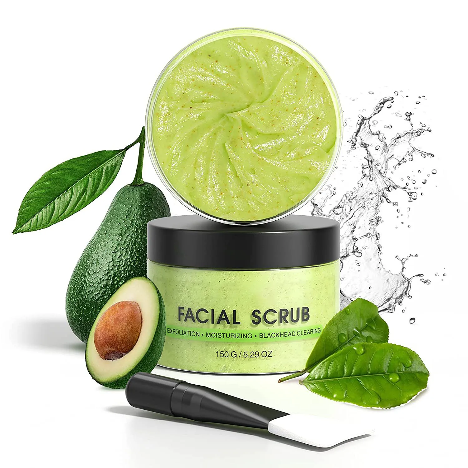 

Organic Exfoliating Facial Scrub Moisturizes Face Exfoliating Face Wash To Blackheads Large Pores And Oil Avocado Facial Scrub