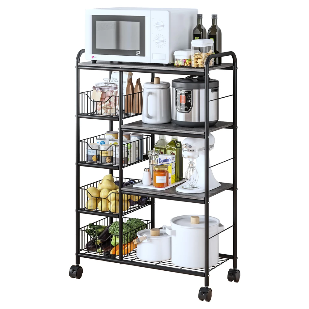 

Metal organizer rack cart