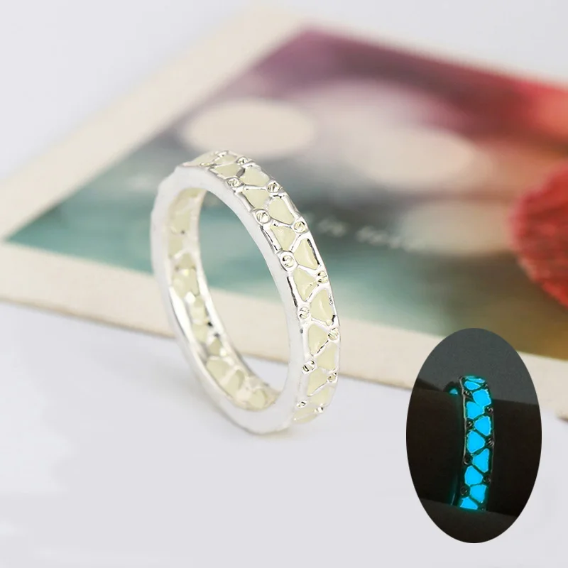 

Personalised DIY Grid Luminous Jewelry Glows In The Dark Finger Rings
