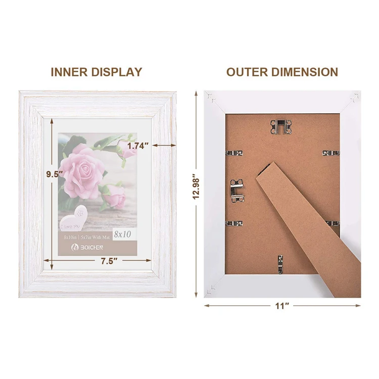 8x4 Rustic Solid Wooden Tabletop And Wall Mounted White Photo Frame Buy Wall Frame,Table Frame