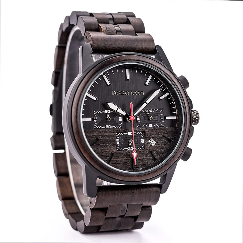 

2020 luxury top brand wooden watch custom logo chronograph watches for Men