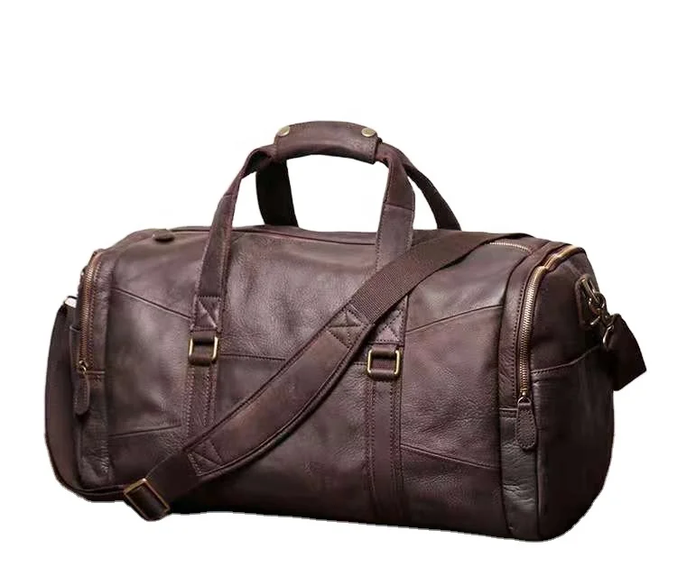 

Luxury genuine cowhide leather travel bag Overnight Carry On Luggage Weekender Duffle Bag for Women, Customized