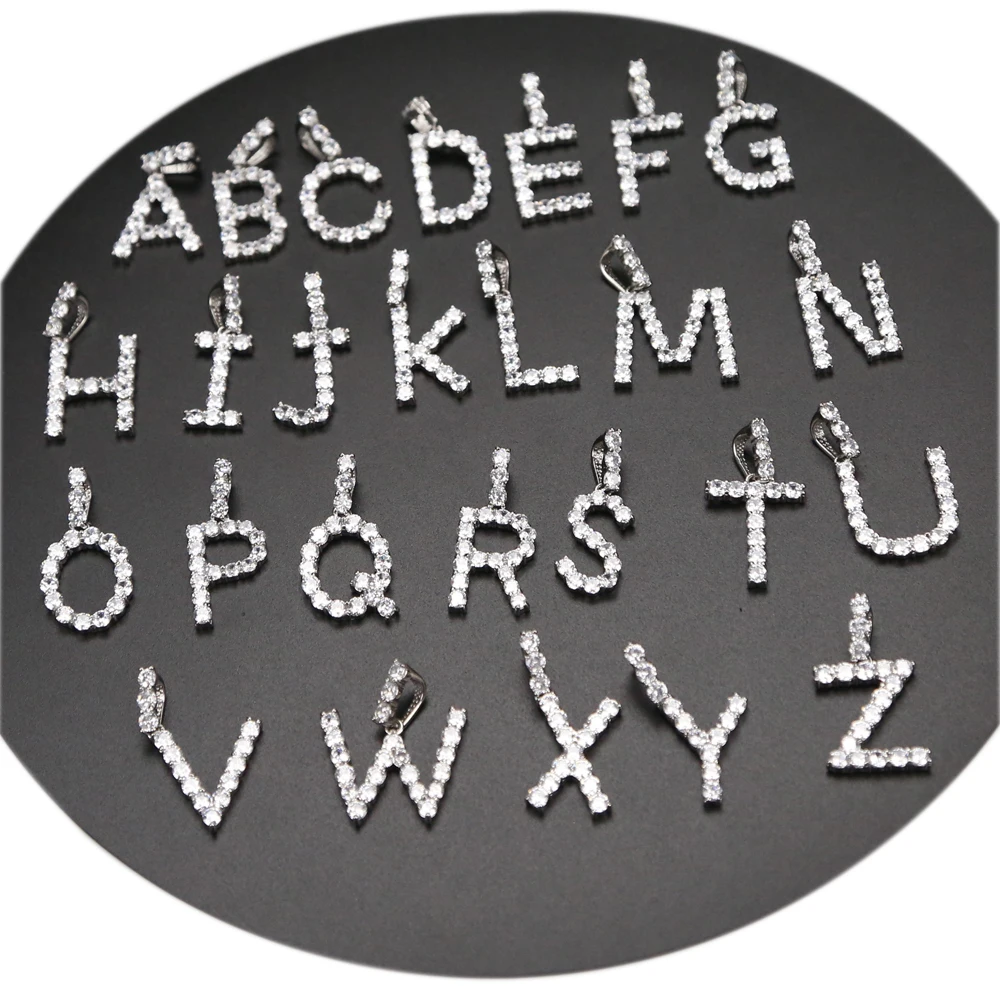 

2021 Hip Hop Custom Zircon Letters Jewelry Necklace Pendant, Gold and silver plated