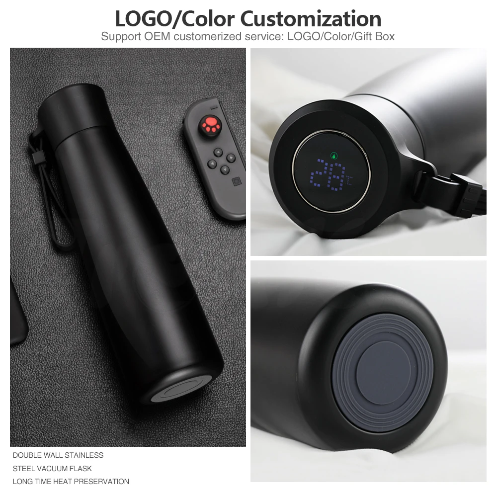 Temperature Display Bottle Thermos Flask With Lcd Touch Screen Hot