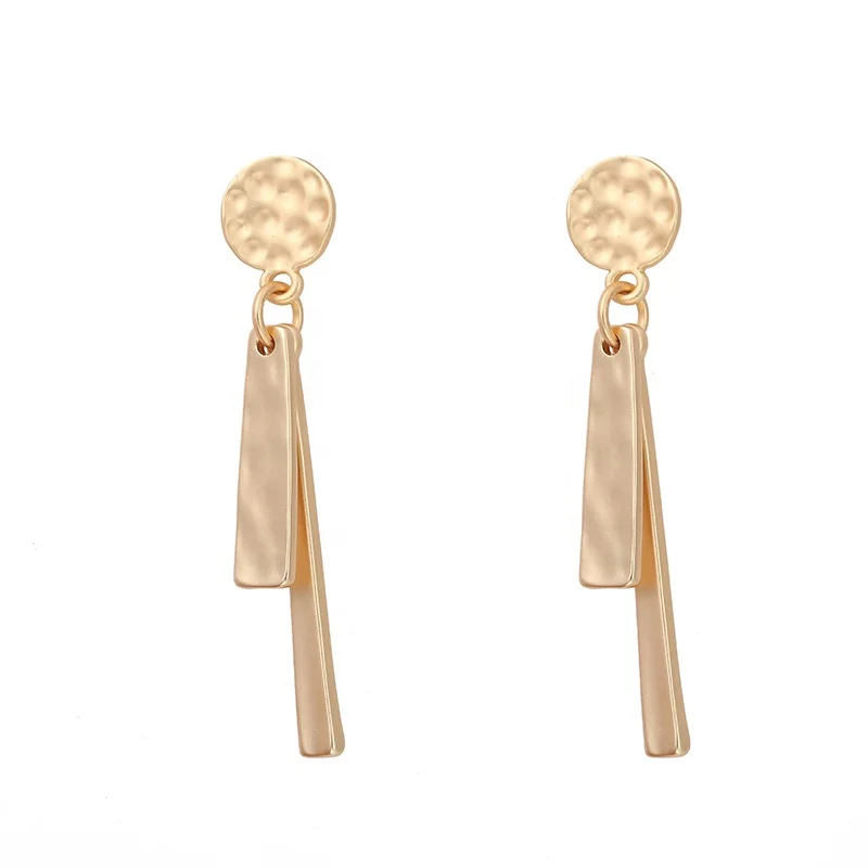 

Wholesale womens fashion anti rust tassel matt gold plated alloy S925 silver needles earrings jewelry