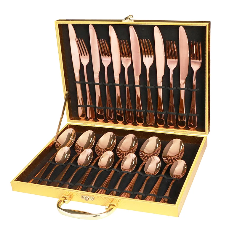 Factory Wholesale Best Price 24pcs Golden Cutlery Set Stainless Steel