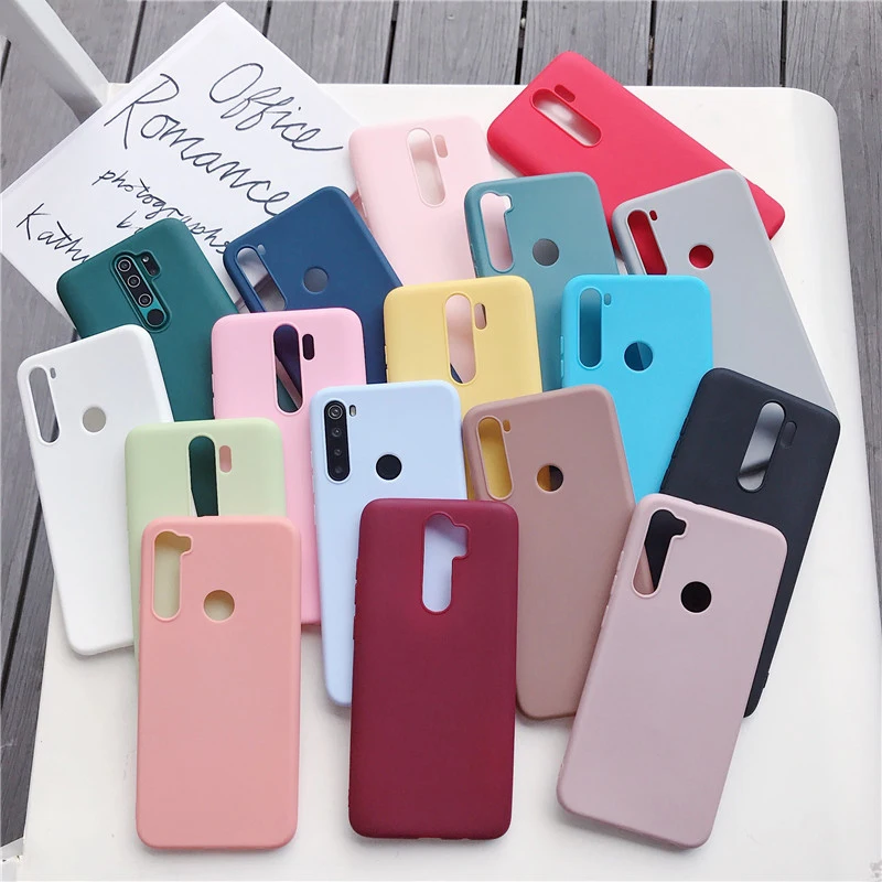 

Anti-fingerprint Matte Soft TPU Back Cover Fundas Candy Phone Case For Redmi Note 8 xiaomi redmi note 9 pro poco x3, 68 colors for option