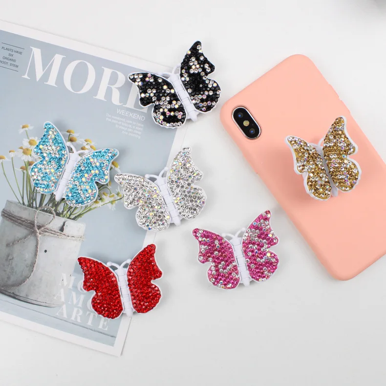 

Butterfly Brilliant Jewels and Diamonds Bling Bling Phone Holder Expanding Stand and Grip