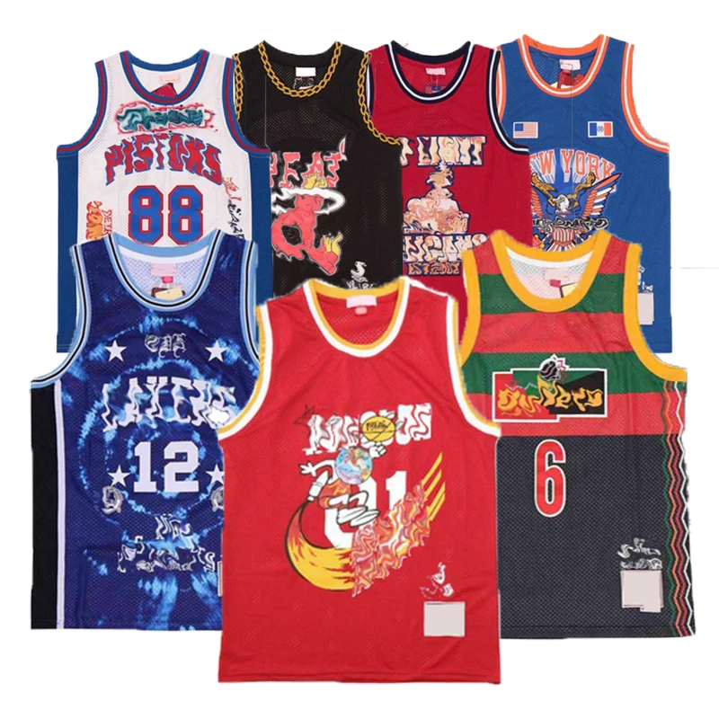 

Wholesale Cheap Vintage Retro Old School Mesh 01 Jack 95 Boutit Throwback Basketball Team Jersey Wear Mens T shirt Top Quality