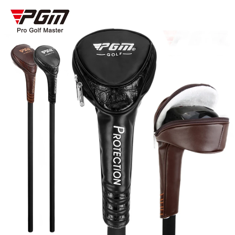 

PGM GT028 custom golf driver head cover leather golf headcover with zipper, Customized color