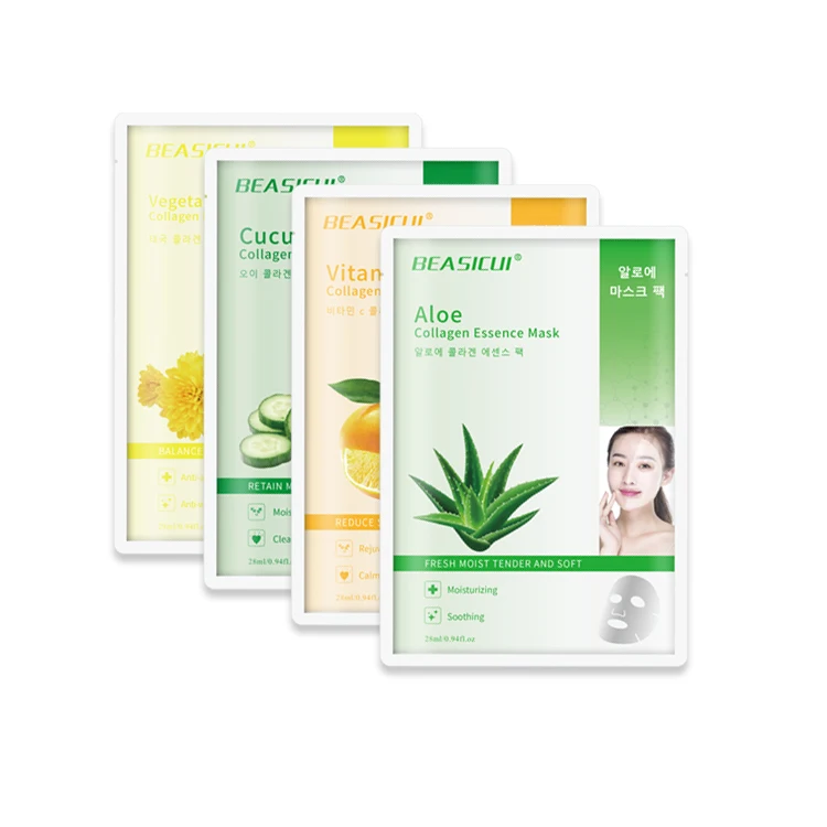 

March Expo Discount Korean Facial Mask cucumber collagen essence Sheet Facial Mask Skin Care cucumber face mask, As the picture shows