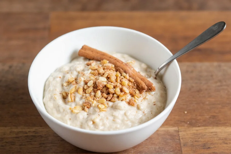 Meal prep containers with cinnamon overnight oats in refrigerator
