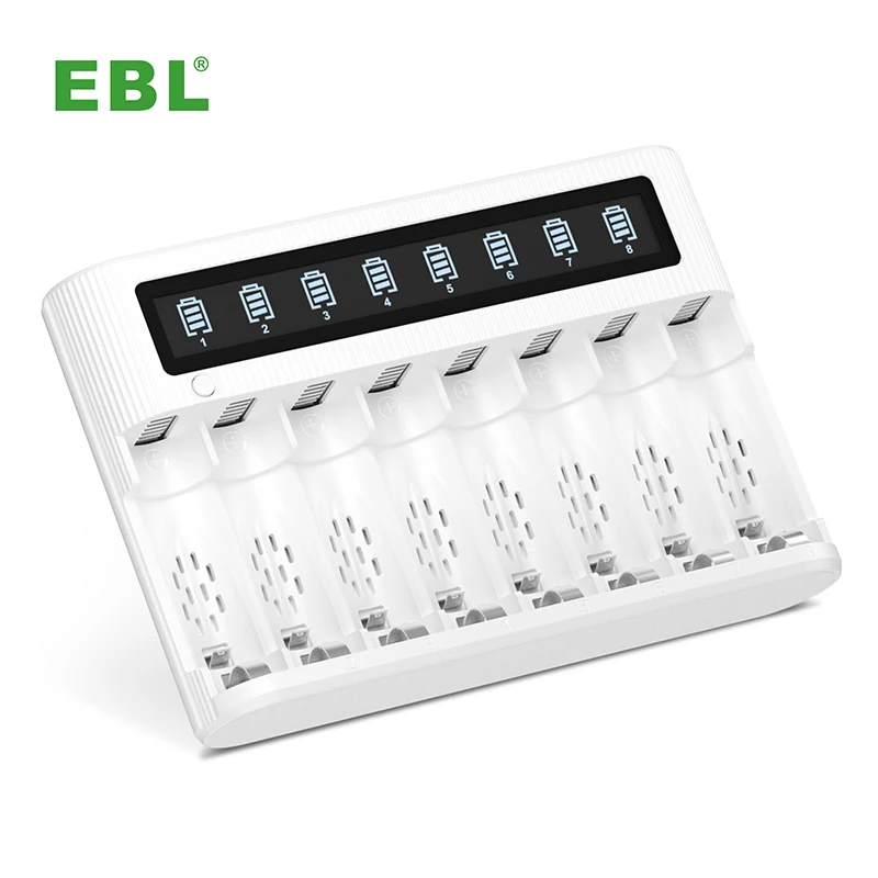 

Convenient USB And Type C Input 8 Slot LCD Screen Discharge Function AA AAA Battery Charger