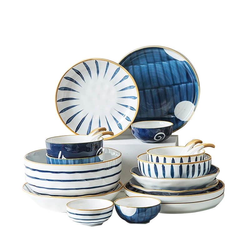 

Japanese tableware set creative personality dishes rice bowl soup bowl household Porcelain Dinner Sets tableware