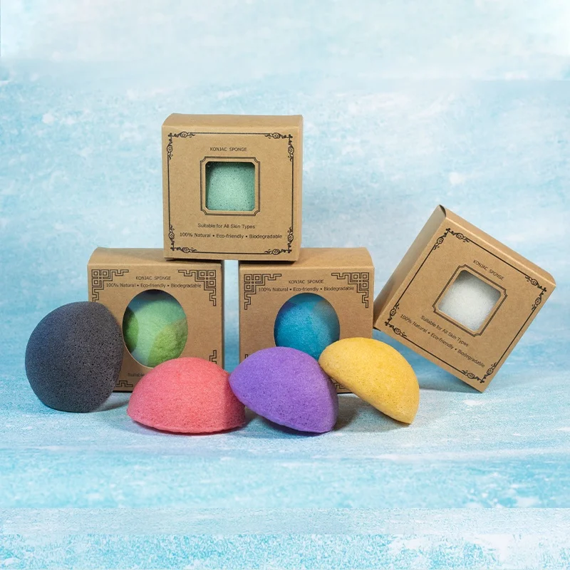 Eco-Friendly Soft Face Clean Konjac Puff Dead Skin Reusable Sponge Exfoliating Body Scrub Konjac Sponge