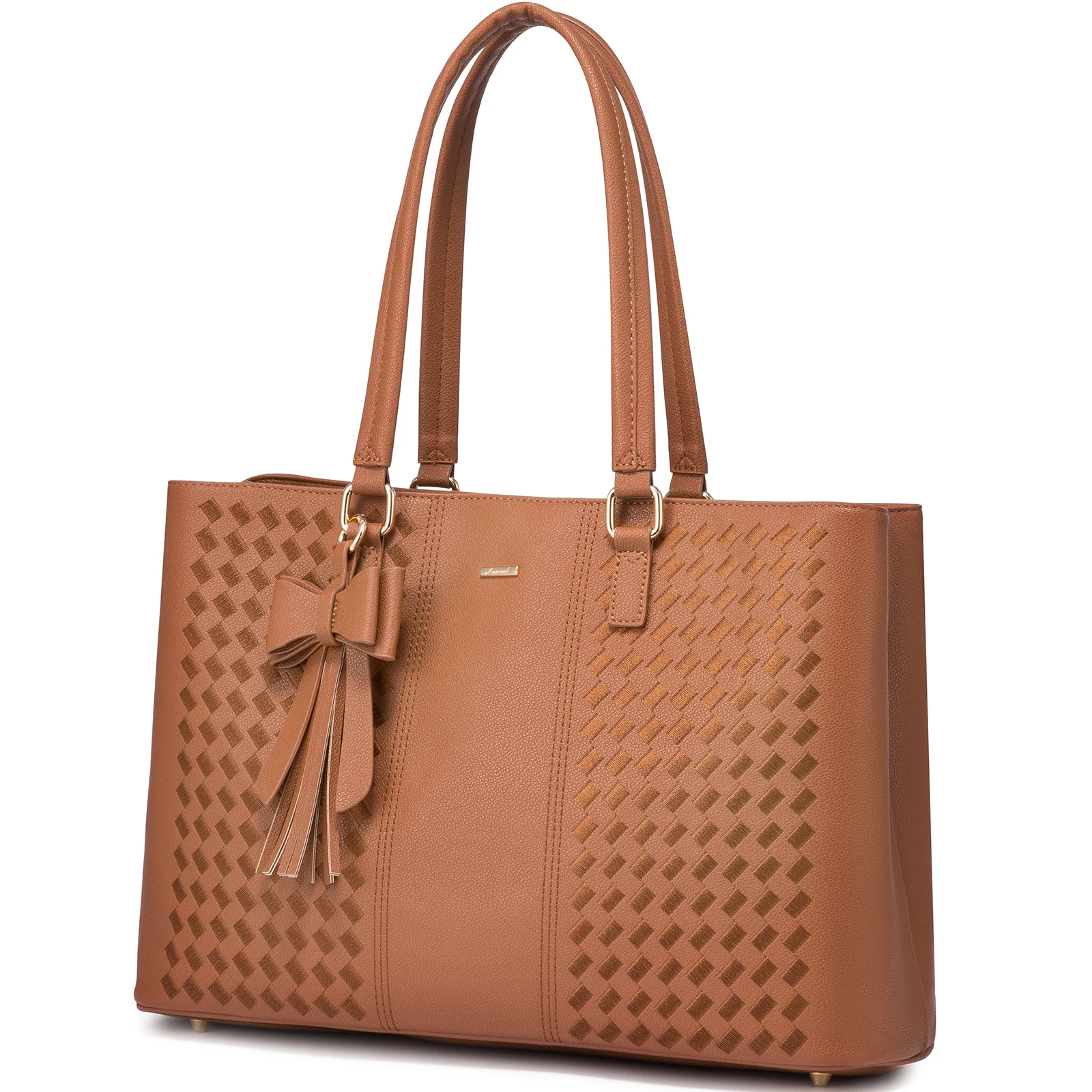 

LOVEVOOK 15.6 Inch Waterproof PU Leather Computer Bags Ladies Large Business Office Work Bag Briefcase Laptop Tote Bag for Women