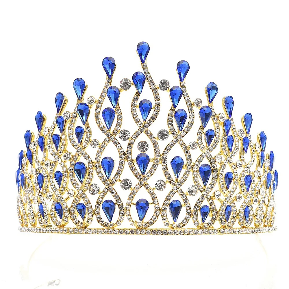 

Bride Silver Crown European Luxury Alloy Rhinestone Crystal Baroque Hair Band Headdress