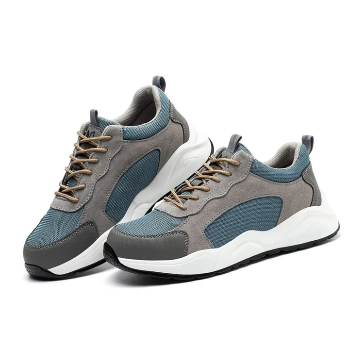 

Safety shoes with steel toe men light sporty work shoes breathable work trainers