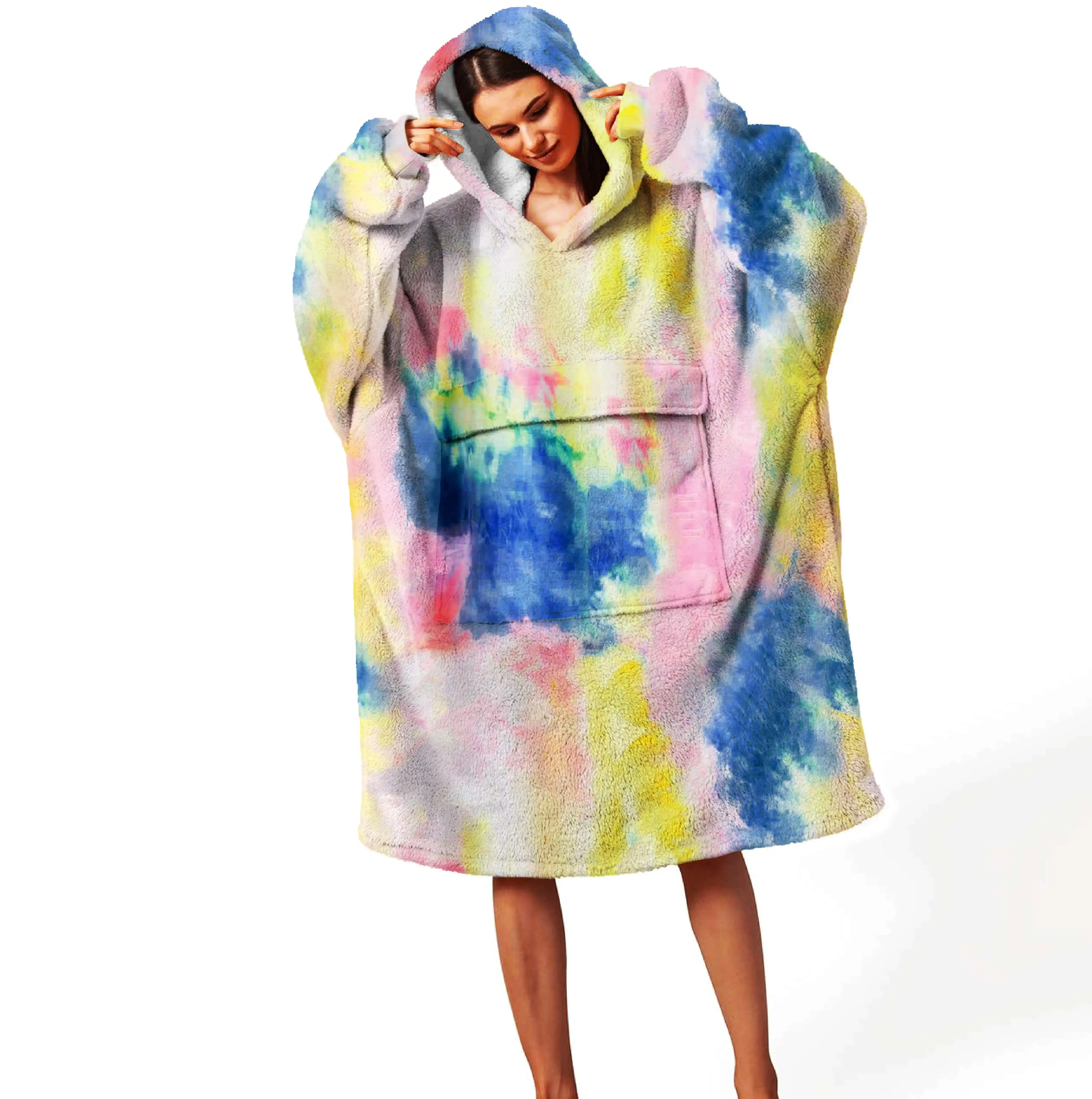 

Warm Winter Adult Wearable Hooded Sweatshirt Hoodie Blanket