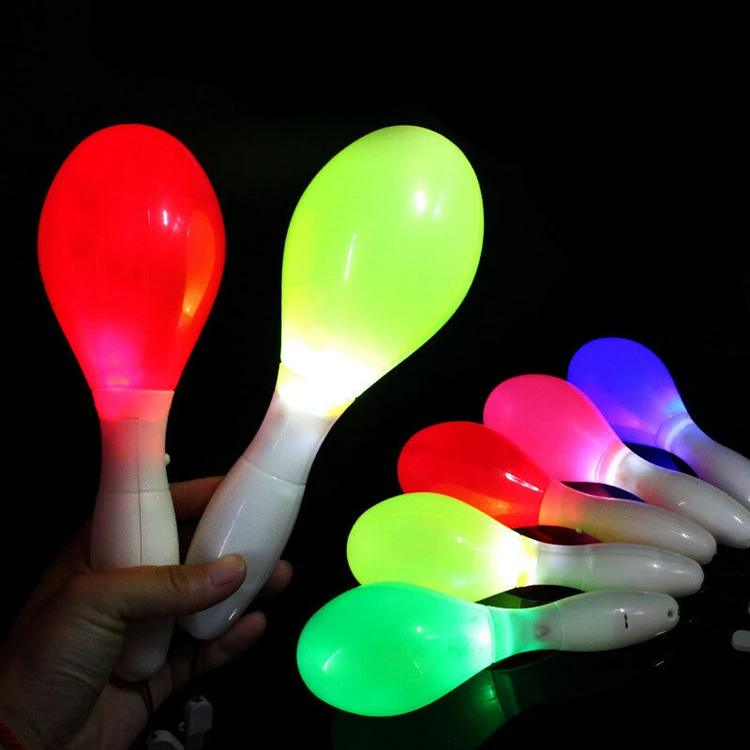 Fashion Flashing Multi Colour Flashing Maraca Neon Sensory Shaking Toy