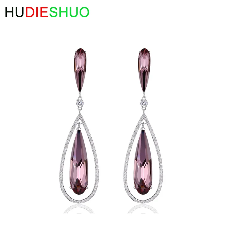 high quality Long Austrian crystal custom jewelry new design creative earrings