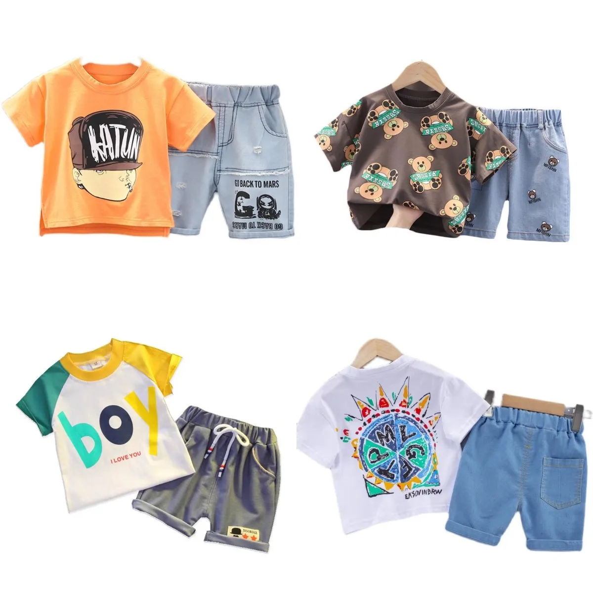 

Factory direct wholesale children's short-sleeved children's clothing