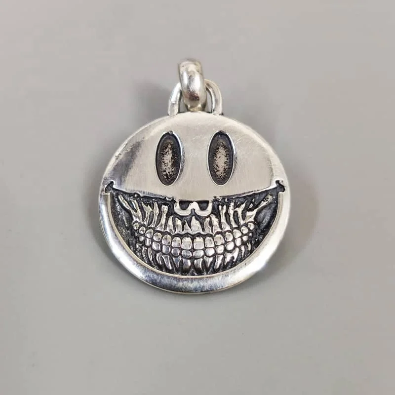 

18k gold plated jewelry gift sterling silver 925 pendant elaborate classic trendy design Jewelry smiling face pendant, White gold (rose gold, yellow are avaliable)