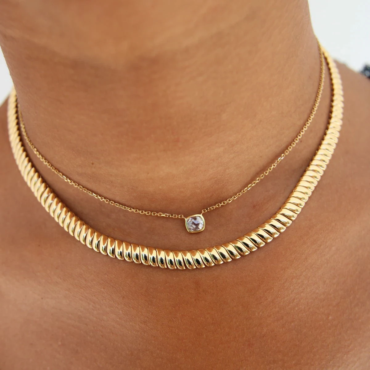 

european chain design fashion women jewelry classic women herringbone snake chain necklace, Rose gold