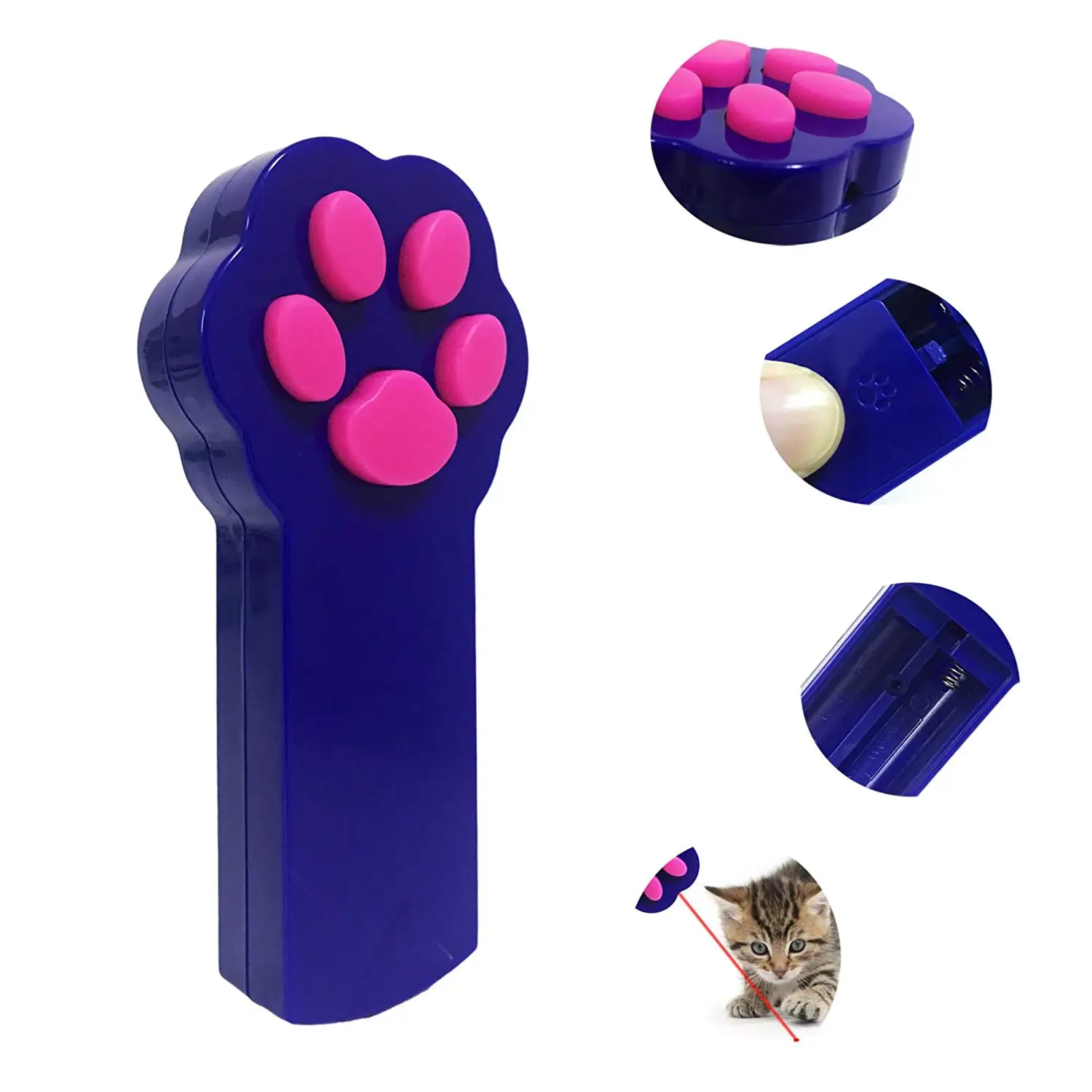 

2021 New Fashion Paw Beam Laser Cat Purple Toy Funny Interactive Pet Toys Laser Pointer