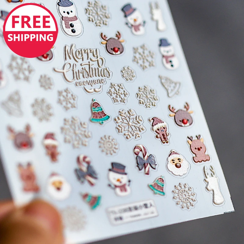 

Christmas 5d Cartoon Cows Nail Art Stickers Girls Nail Wraps Nail Art Decorations Decals free shipping's items for women