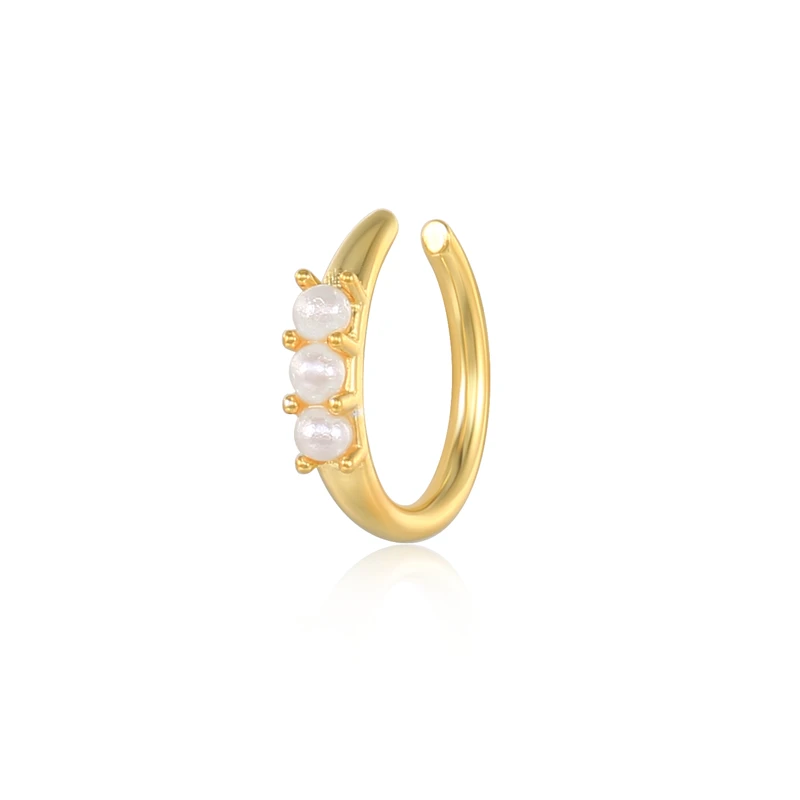 

ROXI women jewelry trendy gold plated non piercing clip on earrings pearl clip errings for girls