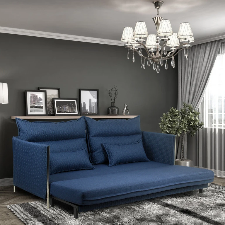 Scandinavian Lazy Adjustable Click Clack Sofa Come Bed Pull Out Sleep