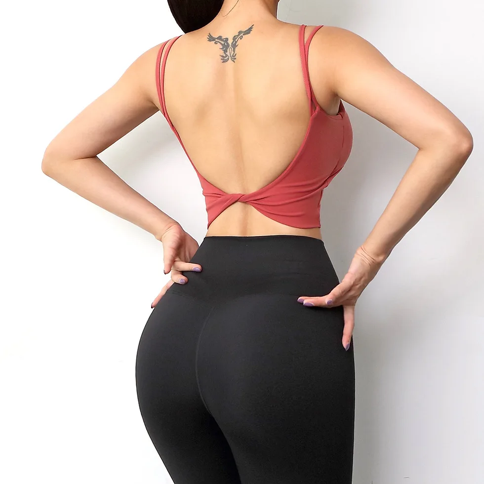 

sport bra yoga custom logo pad fitness bra push up comfort nylon bra for women