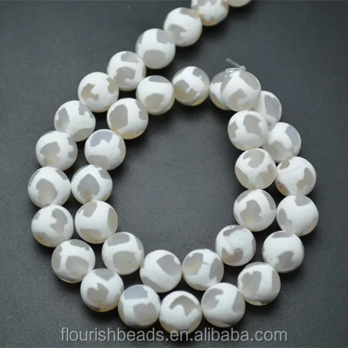 

6mm~12mm Faceted Tibetan White DZI Agate Stone Round Loose Beads DIY Jewelry making supplies
