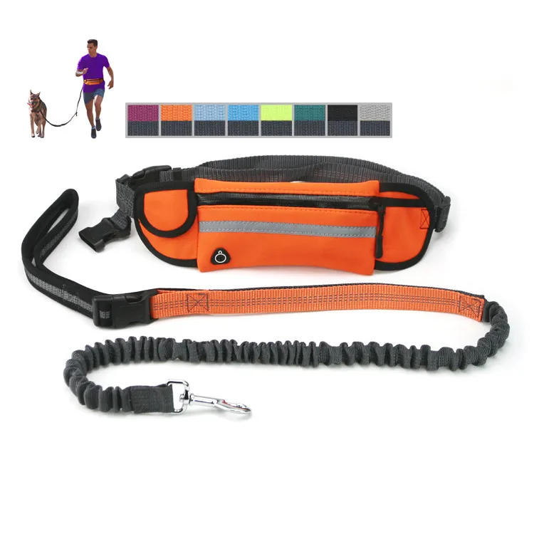 

Dropshipping Reflective Running Bungee Waist Nylon Handle Pet Dog Jogging Hands Free Leash