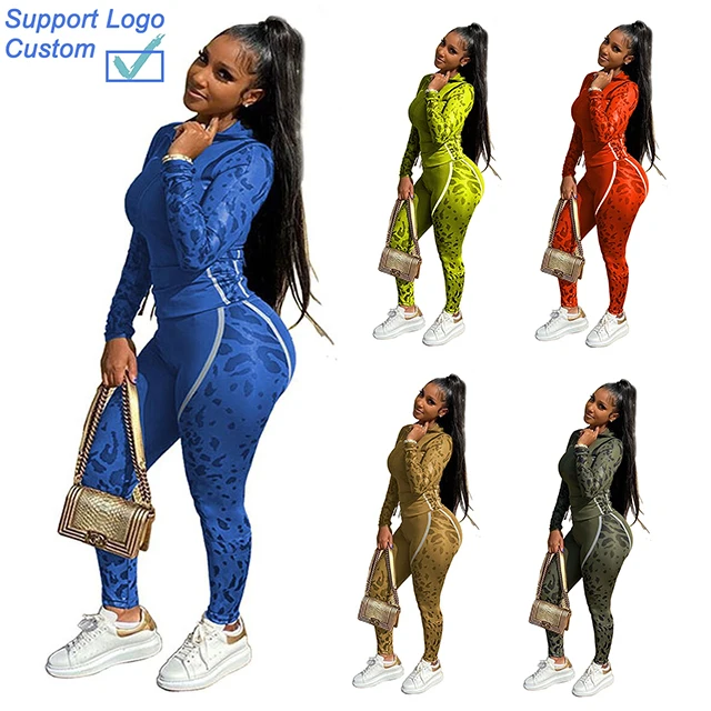 

Logo Pattern Custom Two Piece Sets Women Clothing Hoodies and Pants 2 Piece Jogger Sweasuit Customized Hoodie Tracksuit