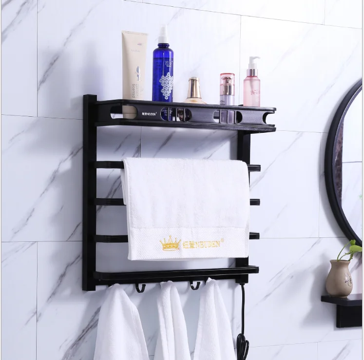 Modern Small Bathroom Electrical Heated Shelf Aluminium Towel Racks
