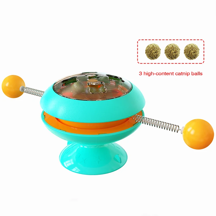 

Wholesale Pet Cat toys Catnip Spinning Ball Toy Turntable Bite Resistant Toy Ball, Customized color