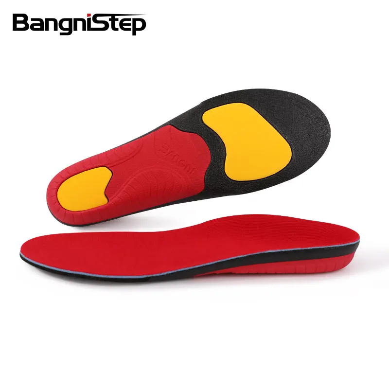 

Bangni Red Pink Deep U-cup Cuttable Hard EVA Arch Support Inner Sole Shock Absorbing Insoles