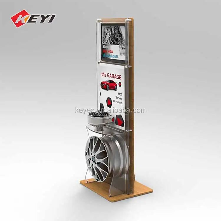 Custom Design Car Showroom Interior Furniture Single Alloy Wheel Stand