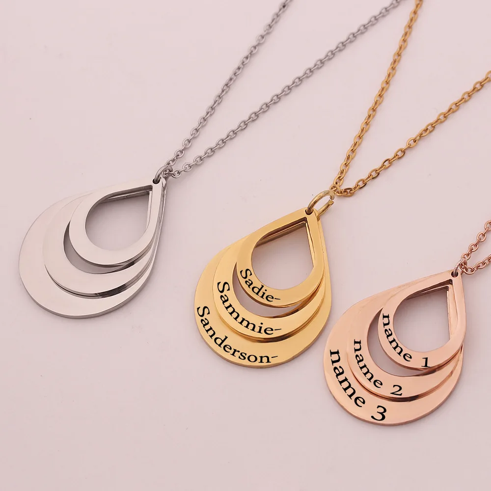 

Custom Personalized Name Necklace Women Jewelry Chain Pendant Necklace Diy Three Colors Stainless Steel Name Plate Necklace